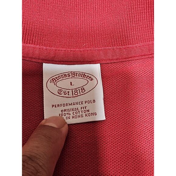 Brooks Brothers Performance Polo Shirt Mens Large Red Original Fit Cotton Knit - Picture 3 of 6